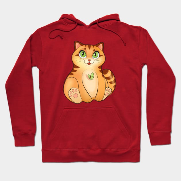 Cute kitten, Red Kitty Cat Hoodie by Yulla